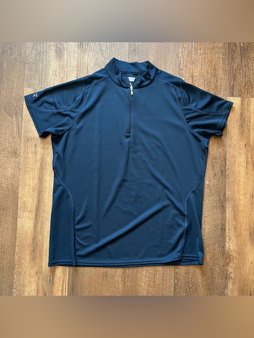 Antigua women’s navy blue golf shirt sleeve quarter zip shirt size large